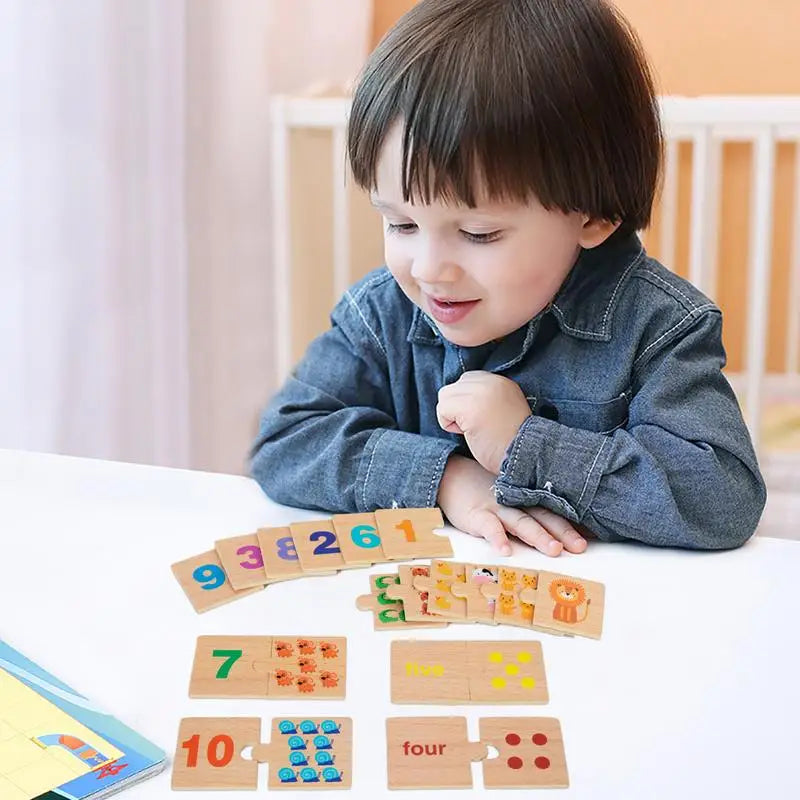Number Math Game 1-10 Wooden Number Puzzle Game