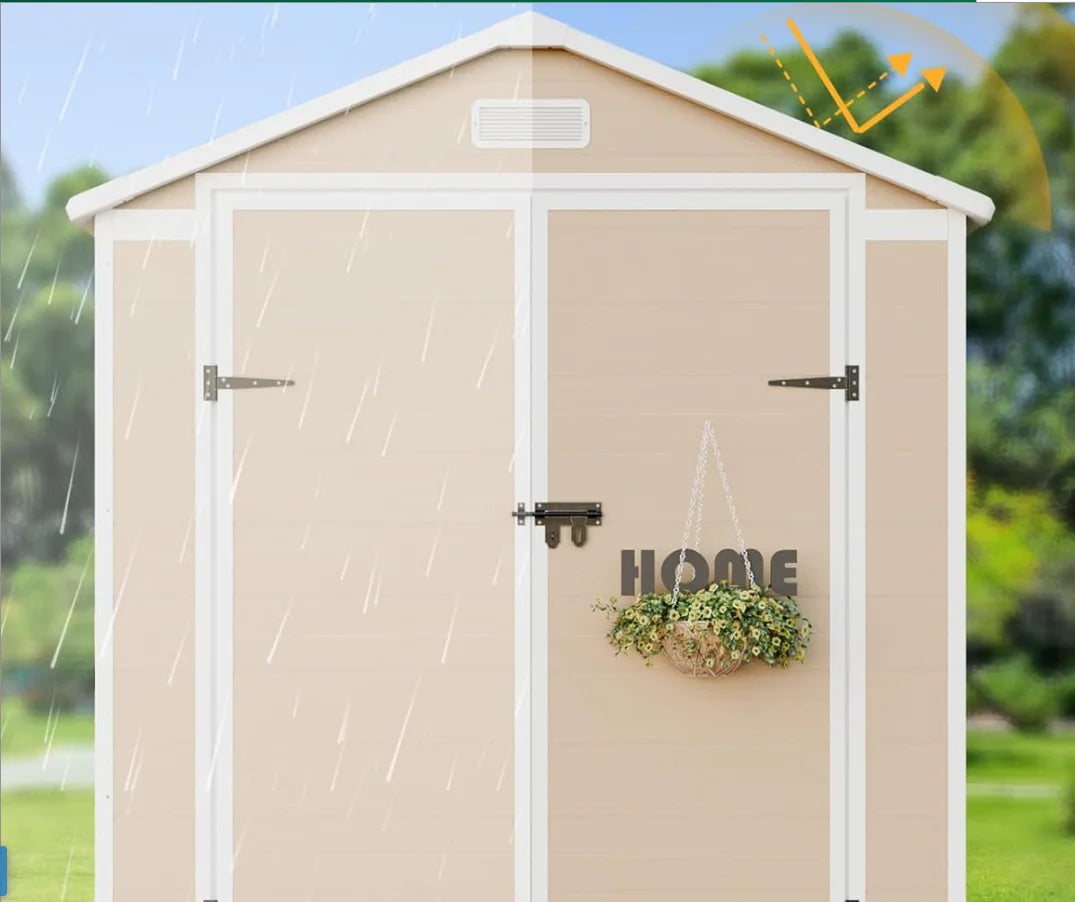 6x3 FT Storage Shed, Waterproof Resin Outdoor
