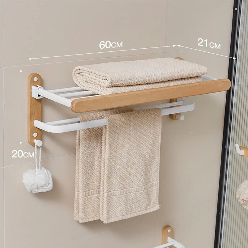 Bathroom towel bar no punching toilet storage shelf bathroom organizer