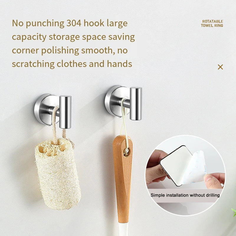 304 Stainless Steel Heavy Duty Towel Rack,Bath Towel Rod,Towel Ring,