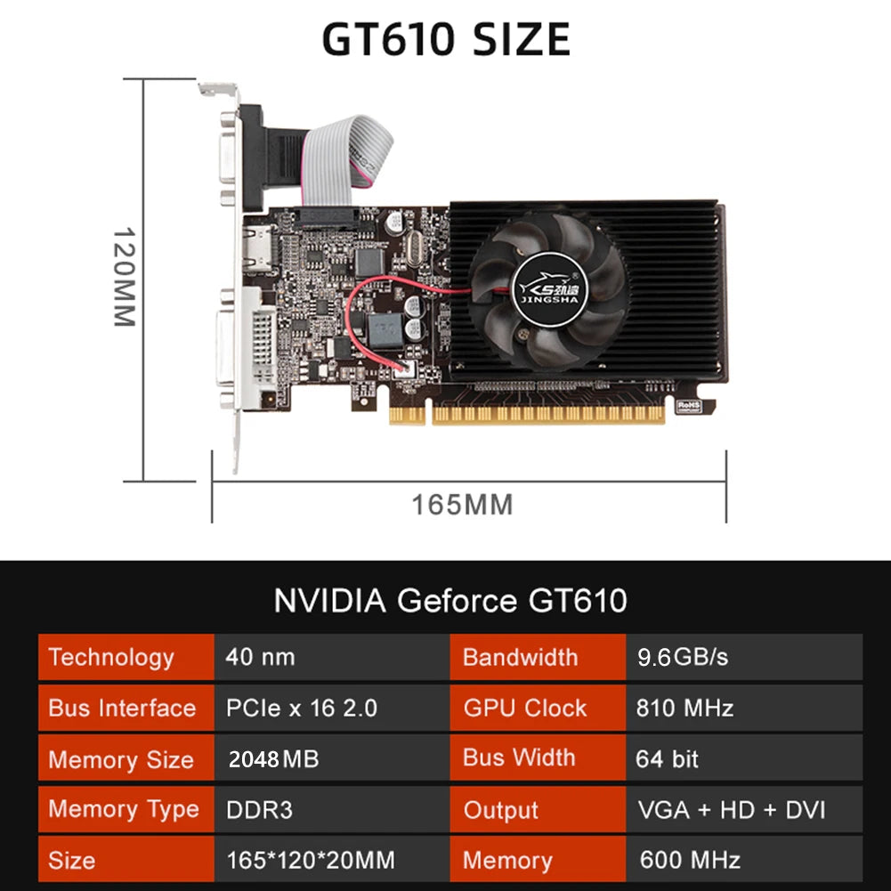 GT610/GT730 1/2/4GB Gaming Video Card Computer Graphics Card