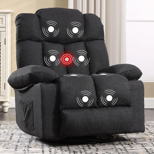 Massage Swivel Rocker Recliner with Heat