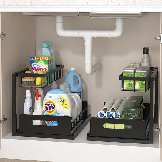 Under Sink Organizer and Storage, 2 Pack Pull Out Cabinet