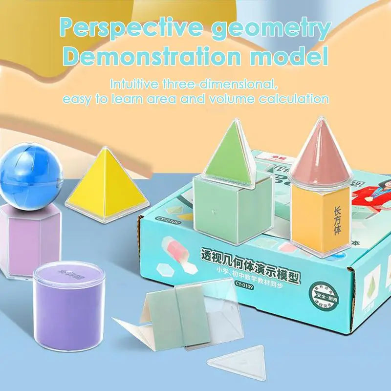9 Pieces Transparent Geometric Shapes Blocks