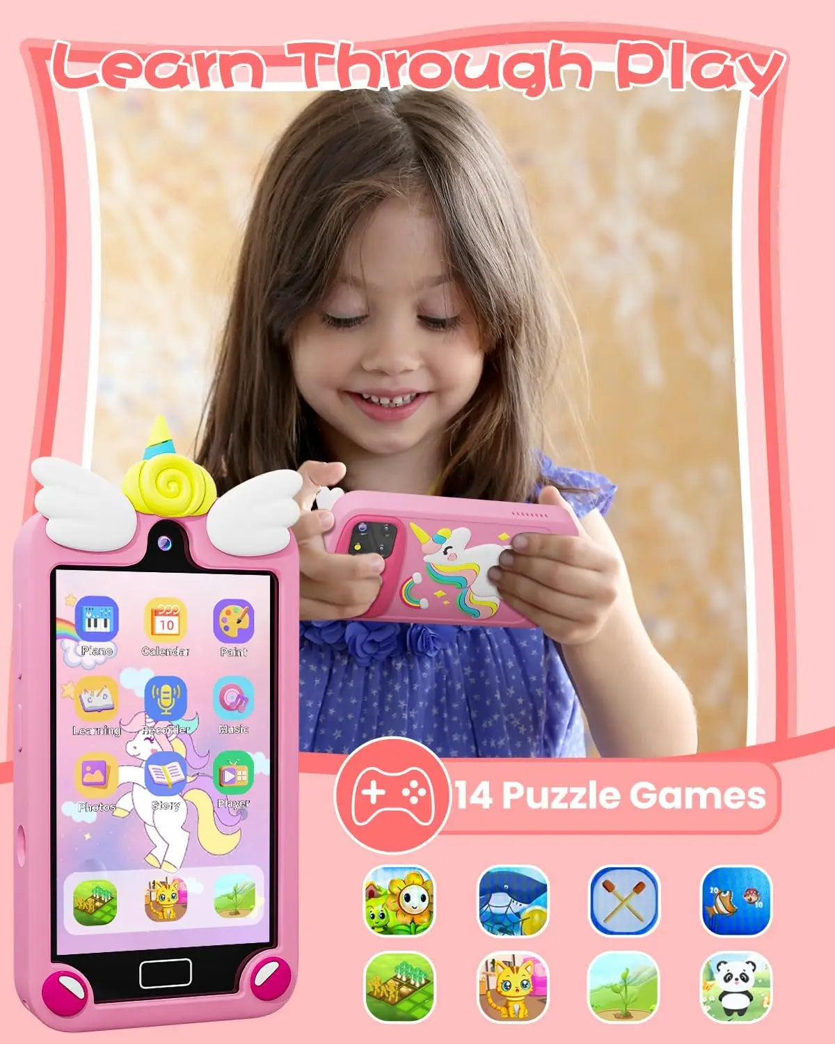 Kids Smart Phone for Girls with 4.0" Large Touchscreen,