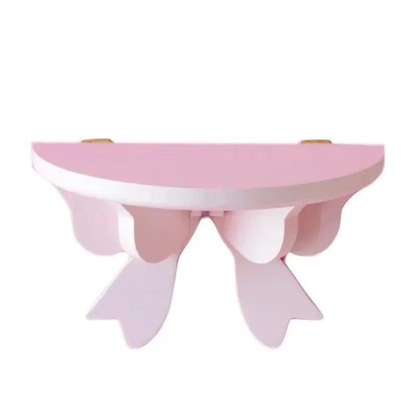 Wooden Decorative Shelves Girls' Room Organizer Holder Pink Wall Shelf