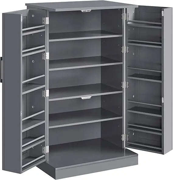 Kitchen Pantry Cabinet with Door and Adjustable Shelves,