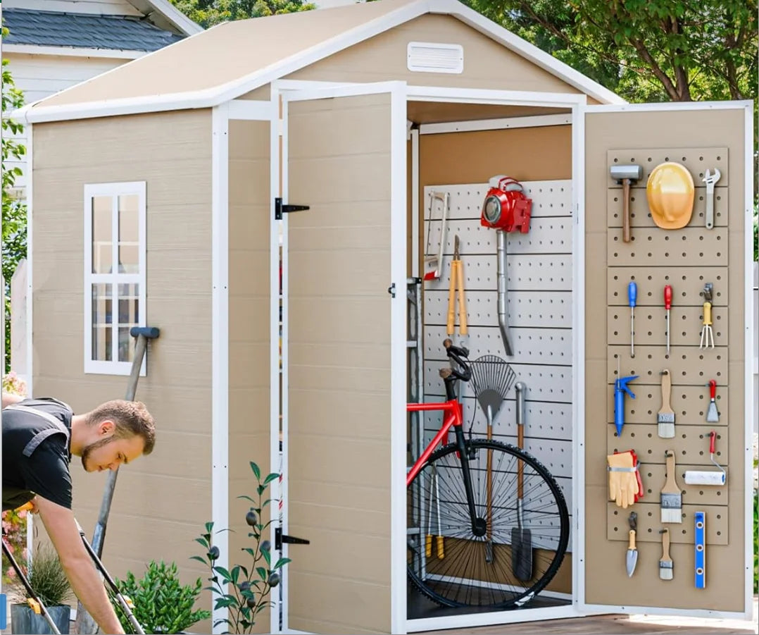 6x3 FT Storage Shed, Waterproof Resin Outdoor