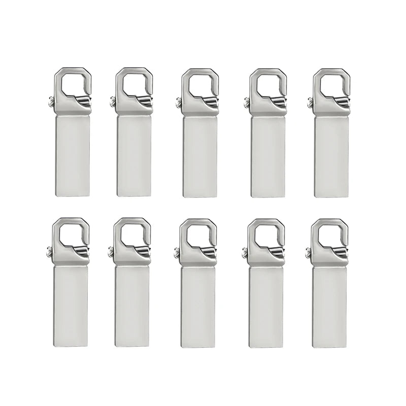 10Pcs/lot Metal USB Flash Drive 4GB 8GB Pen Drive 16GB 32GB cle USB Stick