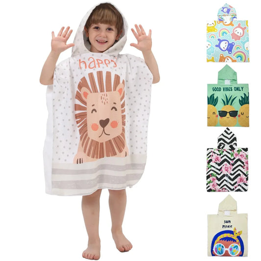 Children's Bath Beach Towel Poncho with Hood