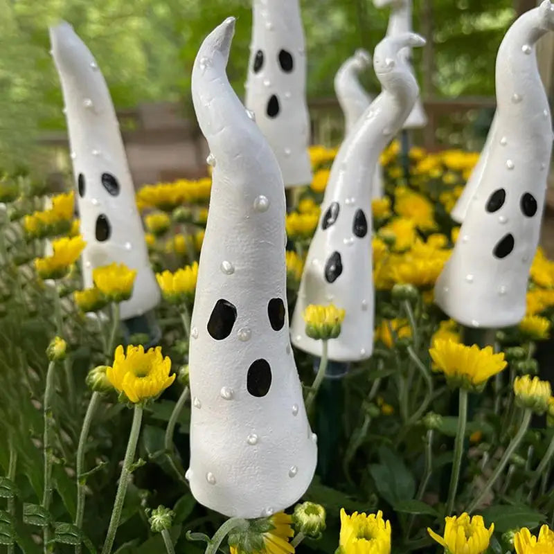Halloween White Ghost Yard Signs Spooky Stake Decorations
