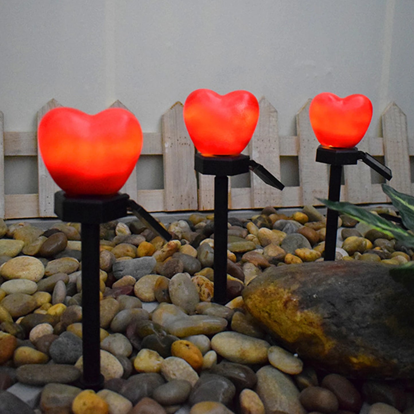 Solar Lights Outdoor Auto On/Off Heart-shaped LED Solar