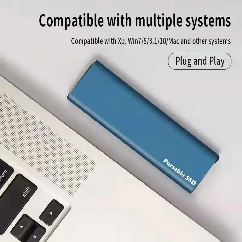 New Portable SSD 1TB 2TB External Hard Disk High Speed Solid State Drive USB3.1 Type-C Storage