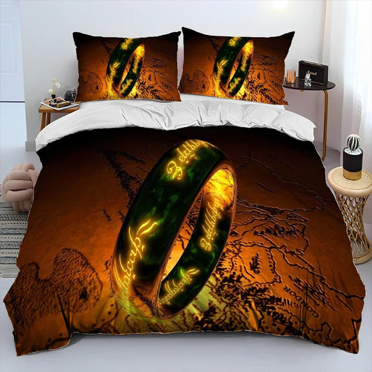 L-Lord of the Rings H-Hobbit Comforter Bedding Set,Duvet Cover Bed Set
