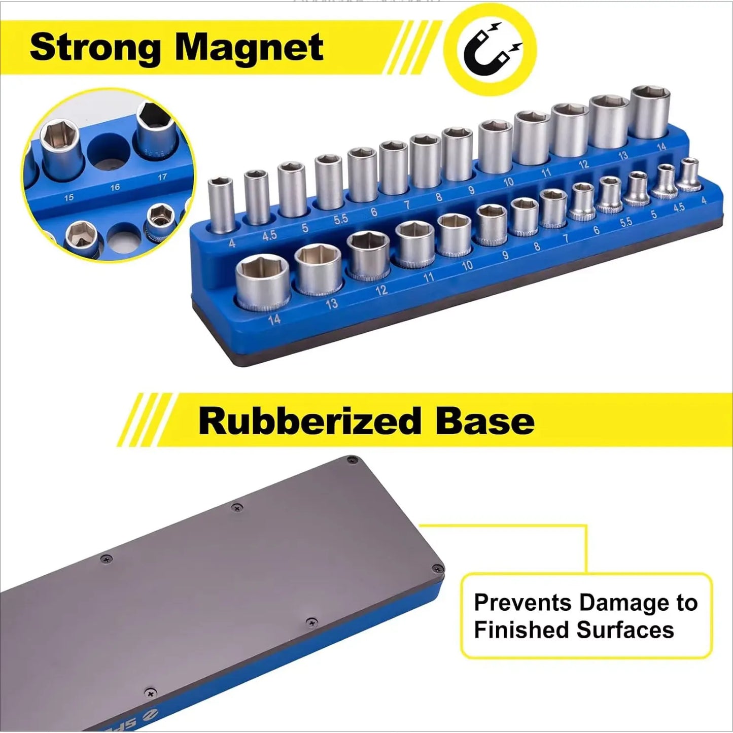 Magnetic Socket Organizer, 6-Piece Tool Organizer