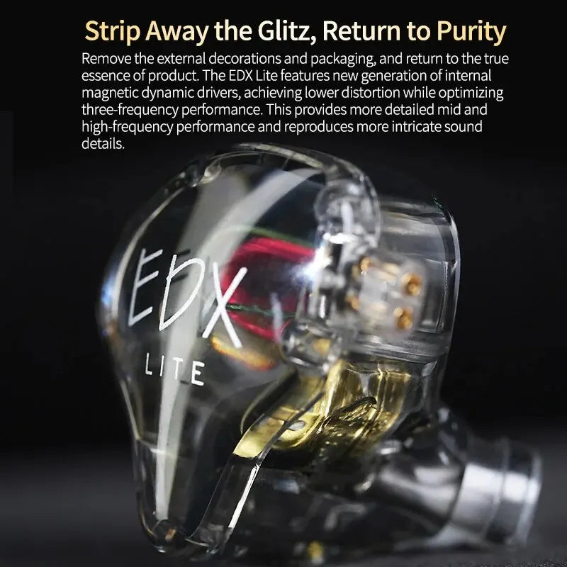 KZ EDX Lite HIFI Bass Earphones Stereo Music Earbuds In Ear