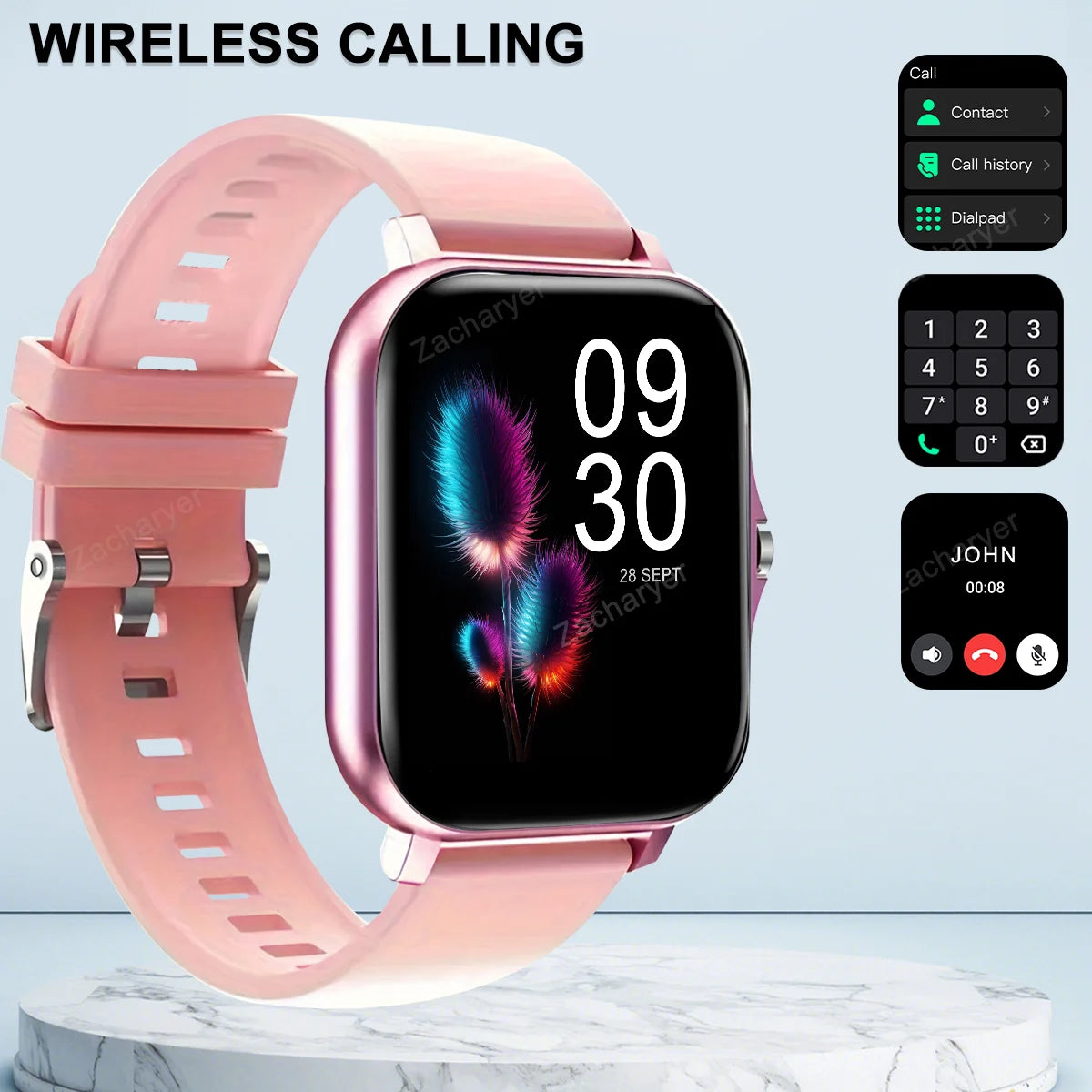Men's wireless calling watch, sports and fitness