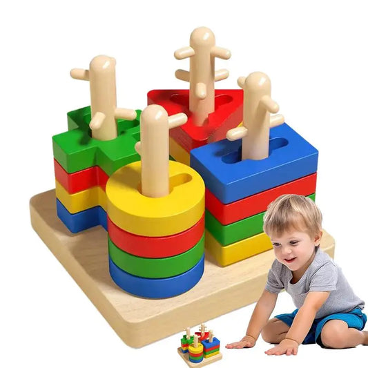 Shape Sorter Toy Shape Color Recognition Blocks Matching Game