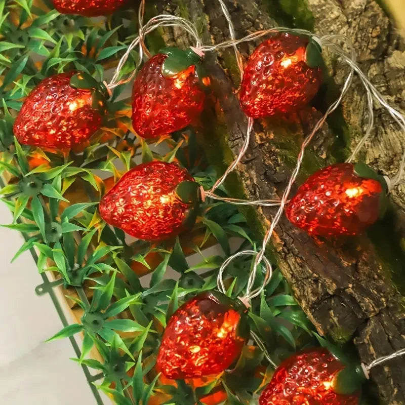 10/20/30/40 LED Strawberry Fairy Lights Battery Operated Fruit String Lights