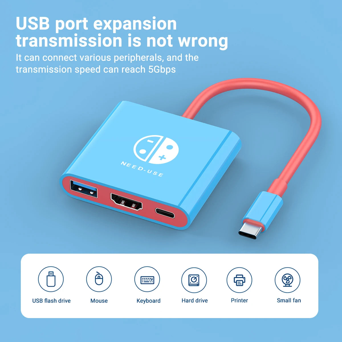 Game Dock 4K HDMI USB 3.0 Hub Adapter USB C Splitter