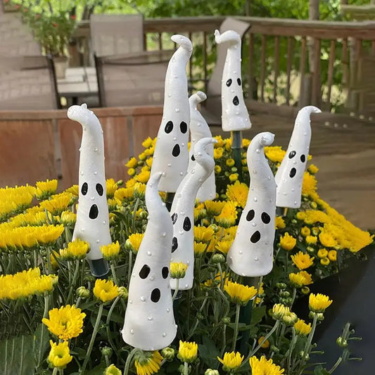 Halloween White Ghost Yard Signs Spooky Stake Decorations