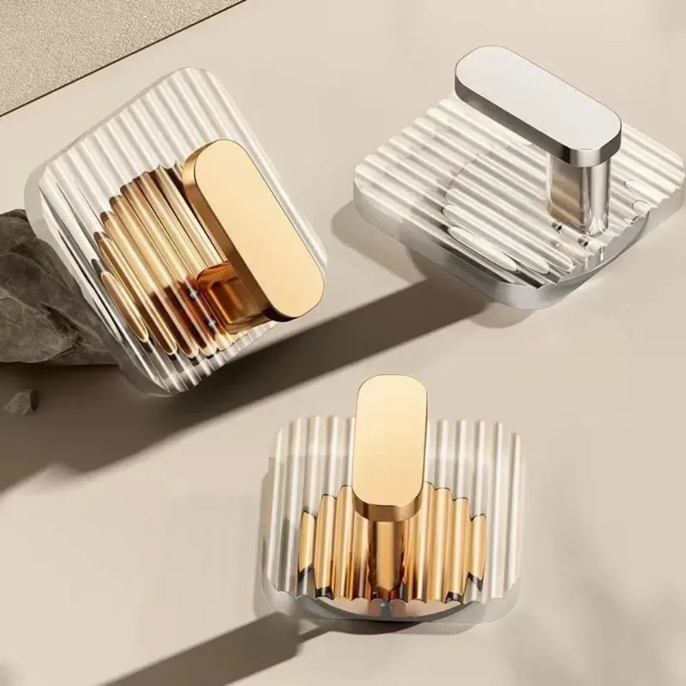 Heavy - Duty Luxury Gold Square Adhesive Hook