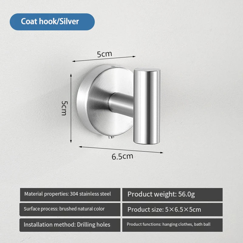 304 Stainless Steel Heavy Duty Towel Rack,Bath Towel Rod,Towel Ring,
