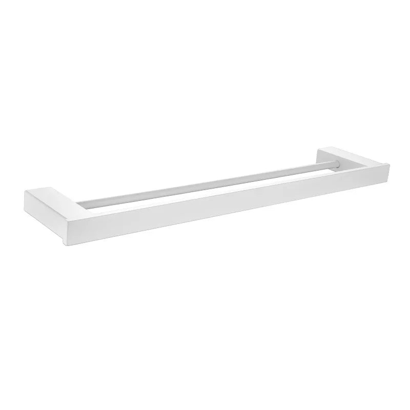 White Bathroom Accessories Towel Rack Shelf Toilet Brush Roll Paper Holder
