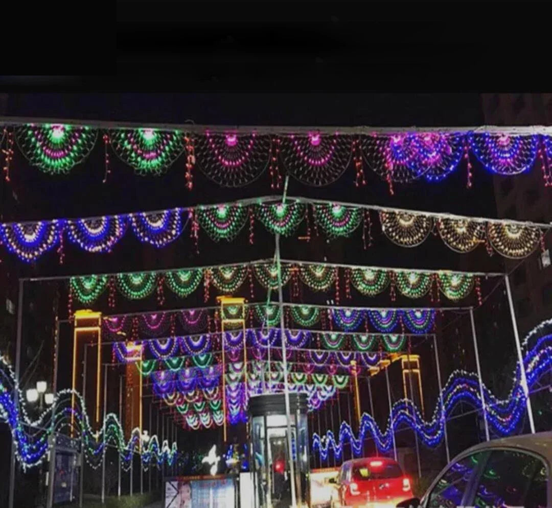 EU/US Plug 3M 300LEDS Peacock Screen String Lights Outdoor