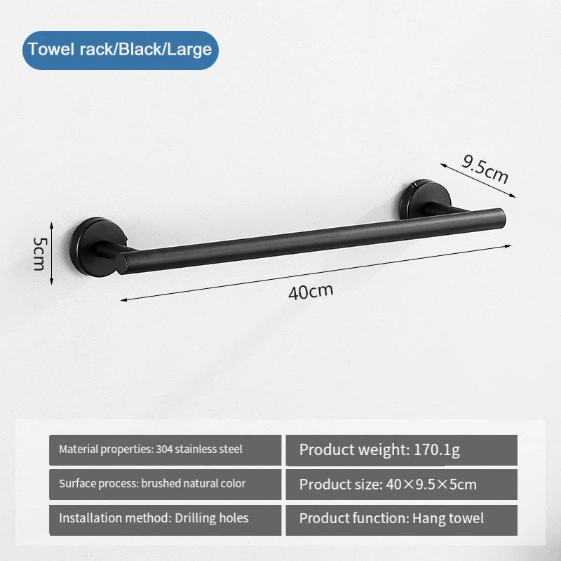 304 Stainless Steel Heavy Duty Towel Rack,Bath Towel Rod,Towel Ring,