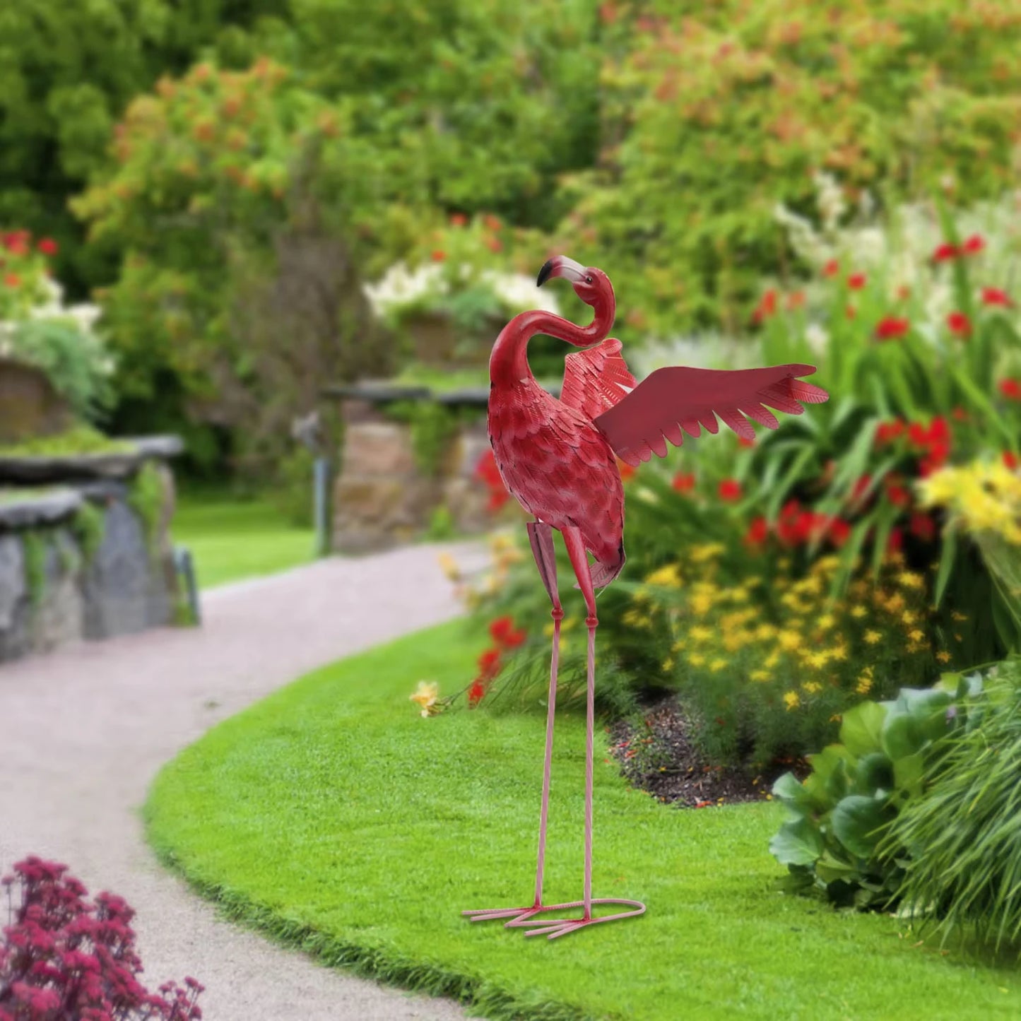 Outdoor Garden Flamingo Statues Suitable  Decorating Homes