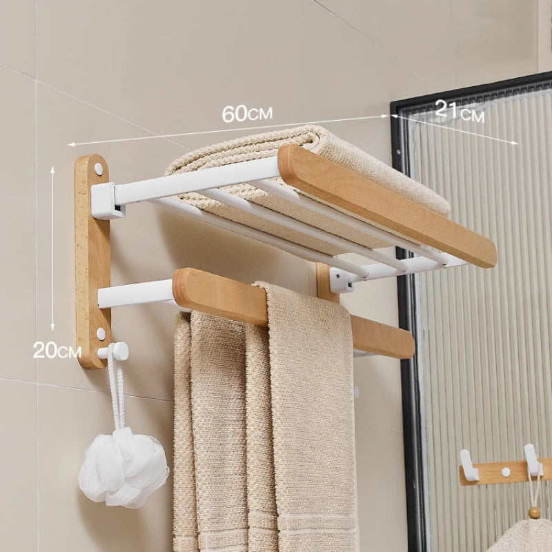 Bathroom towel bar no punching toilet storage shelf bathroom organizer