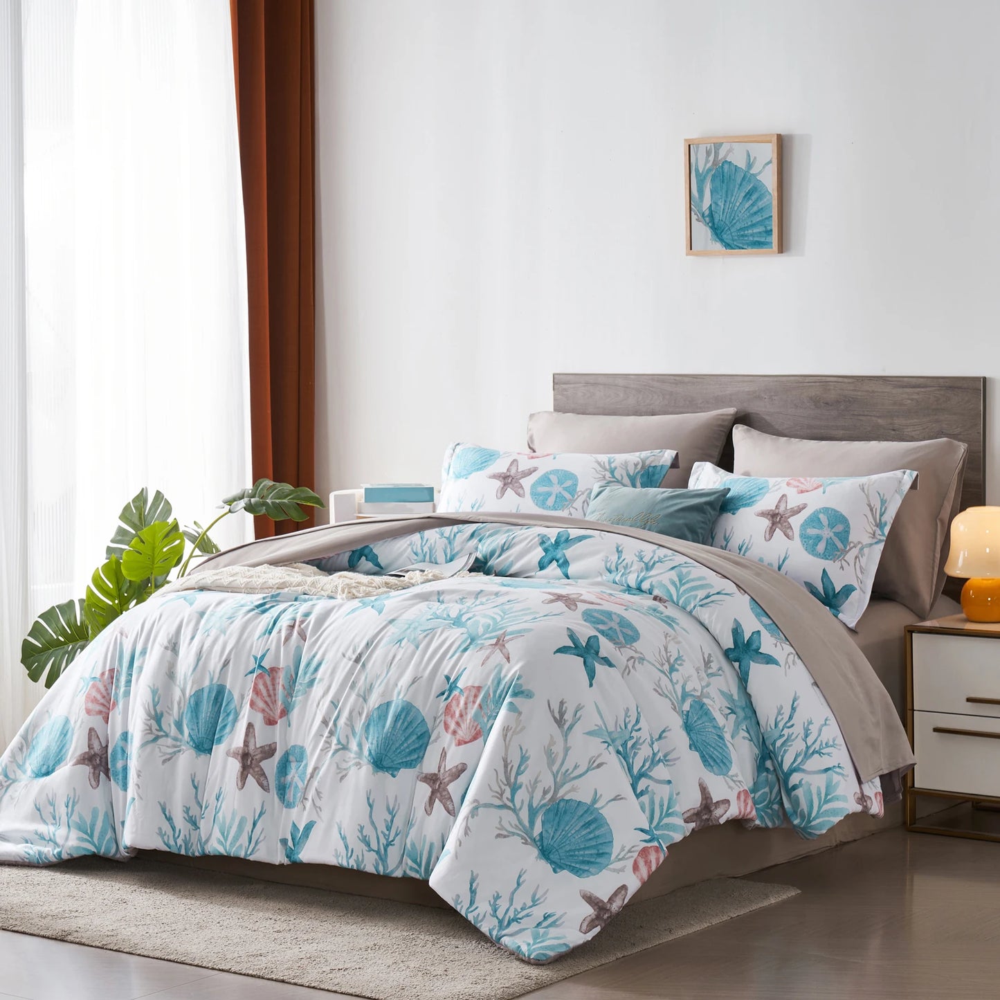 7 Piece Bed In A Bag Bed Comforter Set Queen,