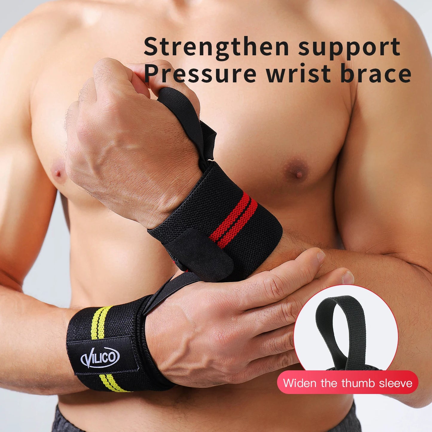 1 PC Wristband Wrist Support Brace Straps Extra Strength Weight Lifting