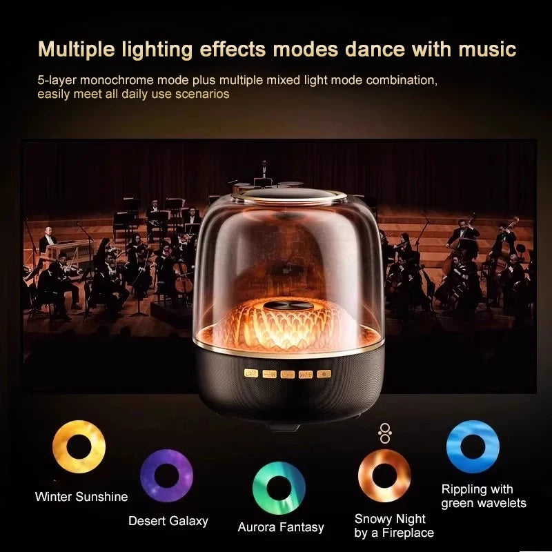 5th Glass Bluetooth Speaker Subwoofer Colorful Home