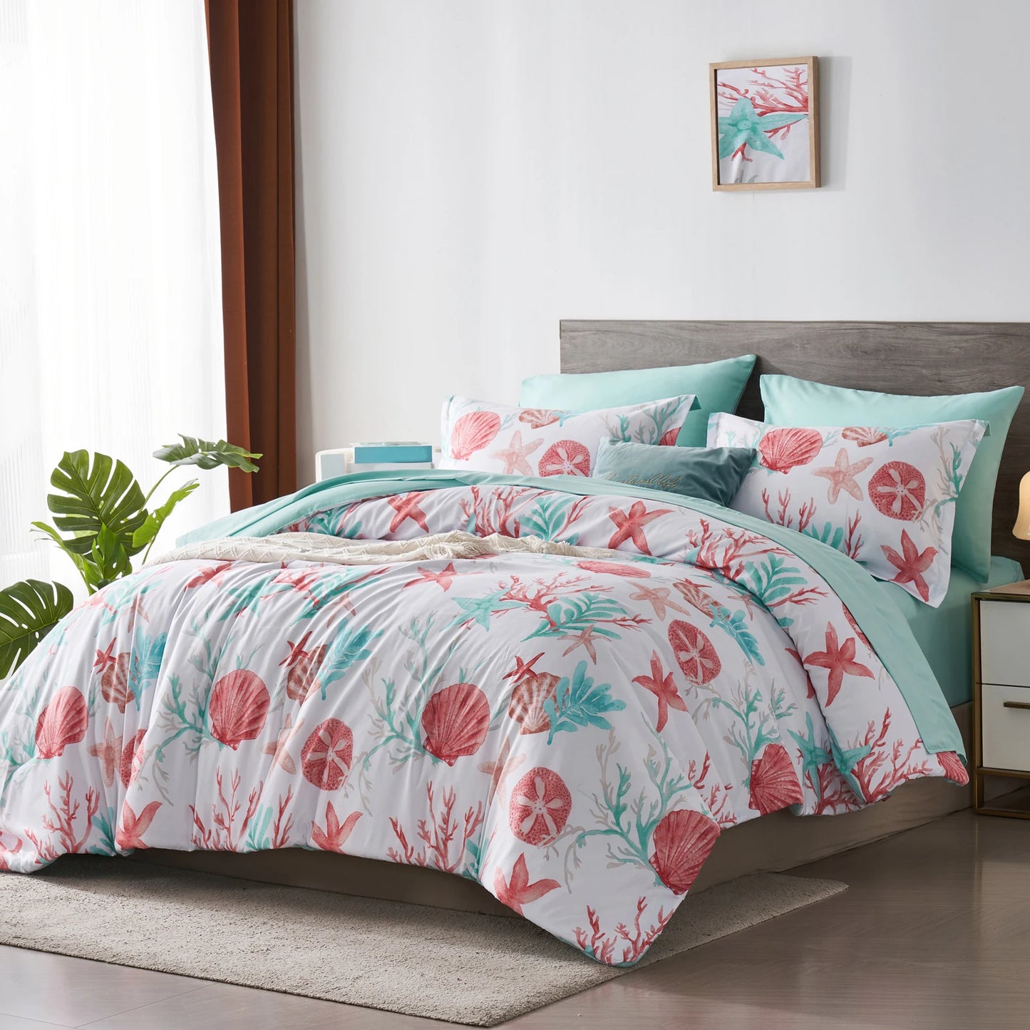 7 Piece Bed In A Bag Bed Comforter Set Queen,