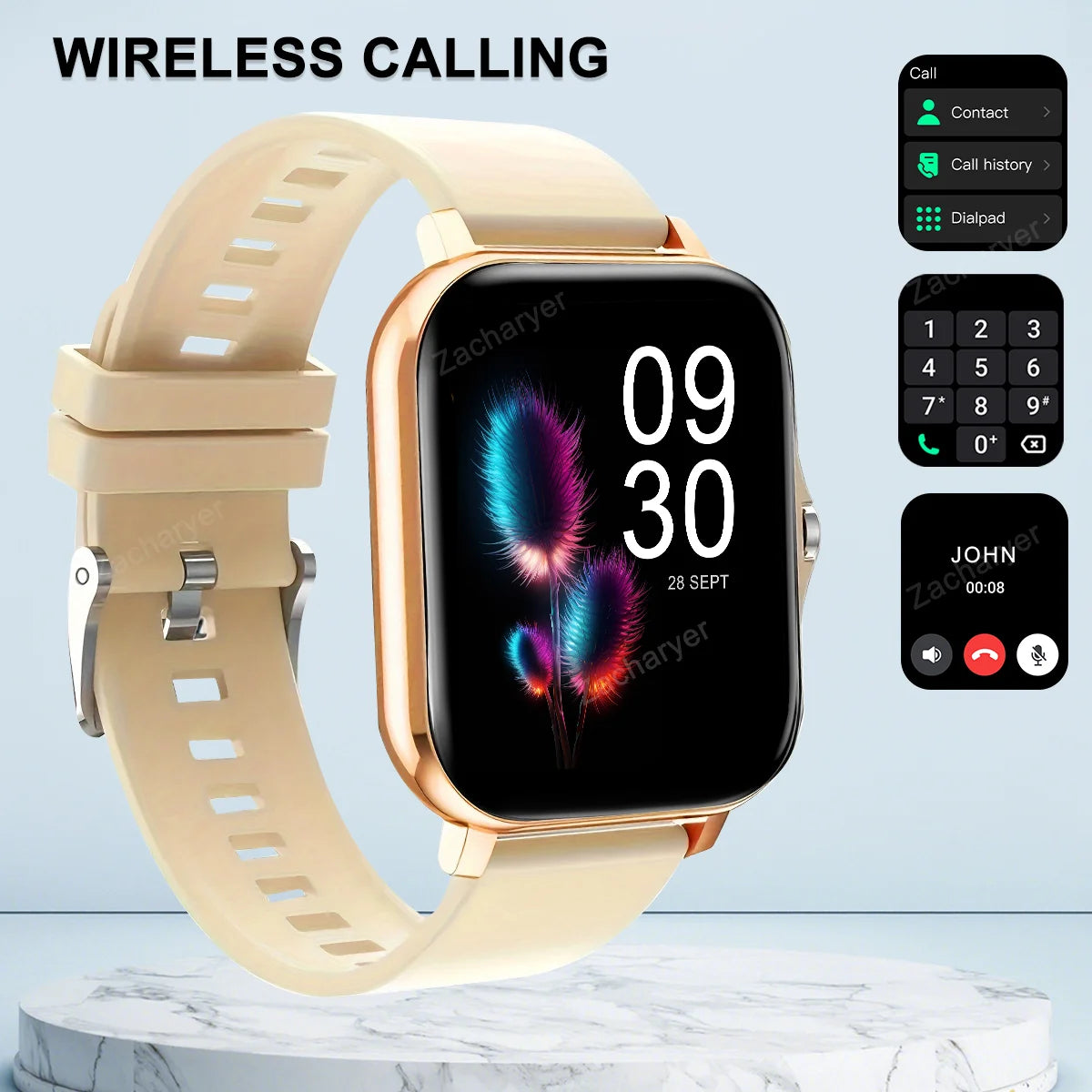 Men's wireless calling watch, sports and fitness