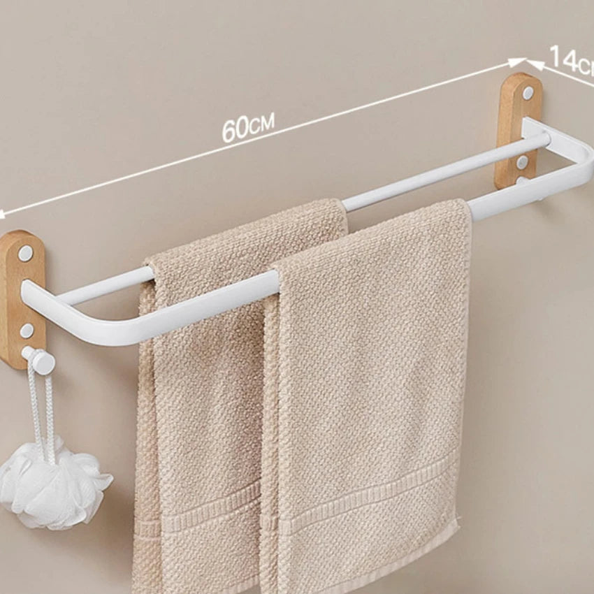 Bathroom towel bar no punching toilet storage shelf bathroom organizer