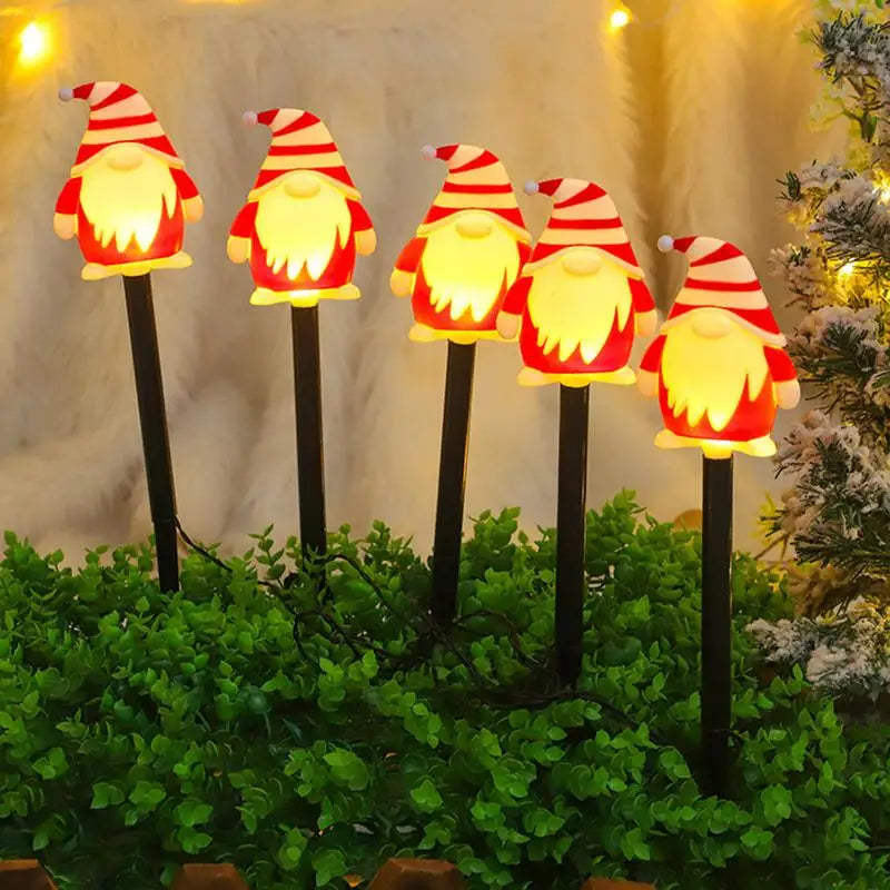 Gnomes Lighted Garden Stakes Christmas Gnomes