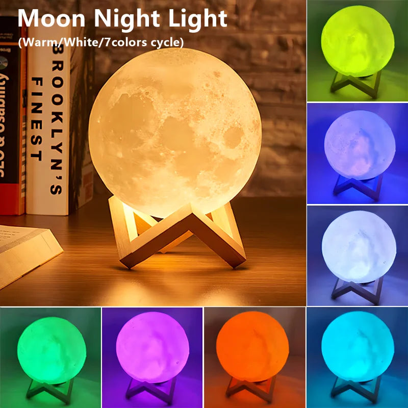 Book Light LED Moon Light Galaxy Light, Moon Night Light,