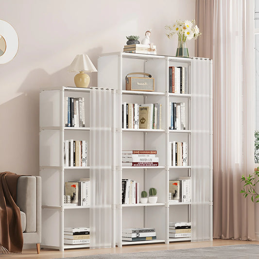 6-Layer Double Row Storage Rack with Curtain ,