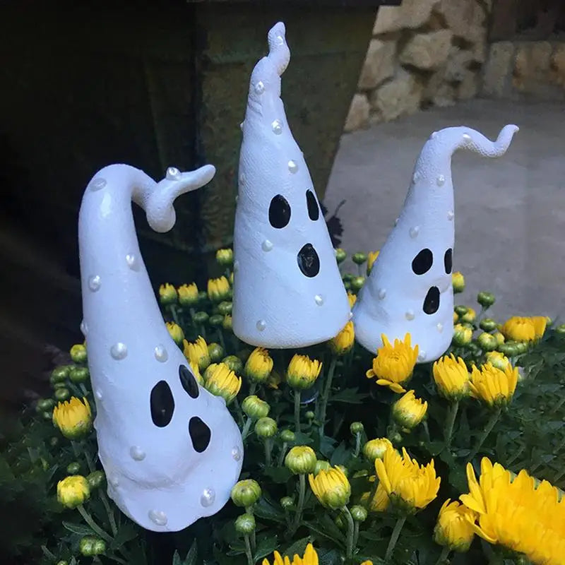 Halloween White Ghost Yard Signs Spooky Stake Decorations