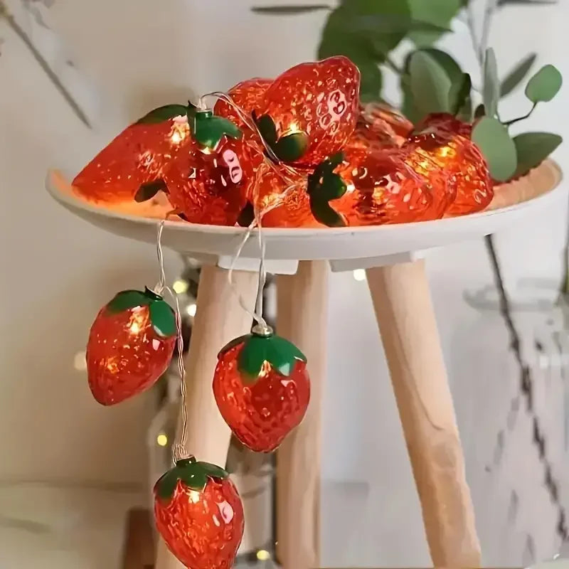 10/20/30/40 LED Strawberry Fairy Lights Battery Operated Fruit String Lights
