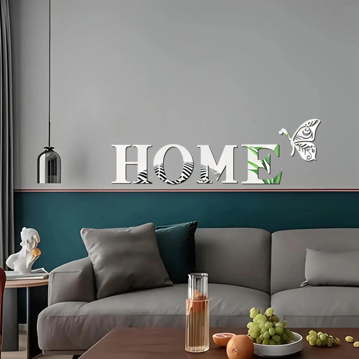 HOME Home Logo 3D Mirror Wall Sticker, Entrance Decoration.