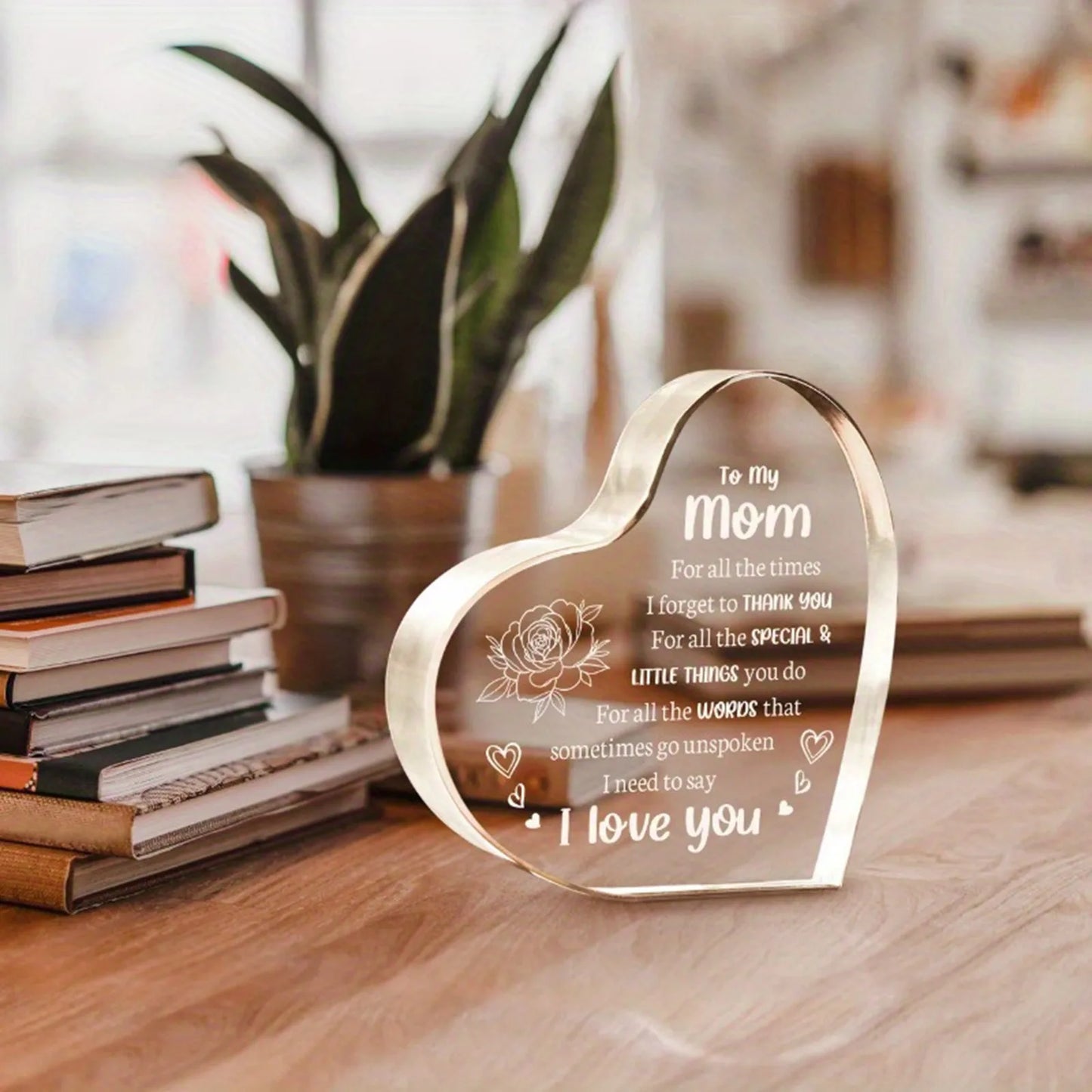 1PCS Mother's Day Gift Sign Heart Shaped Plaque Personalized Gift